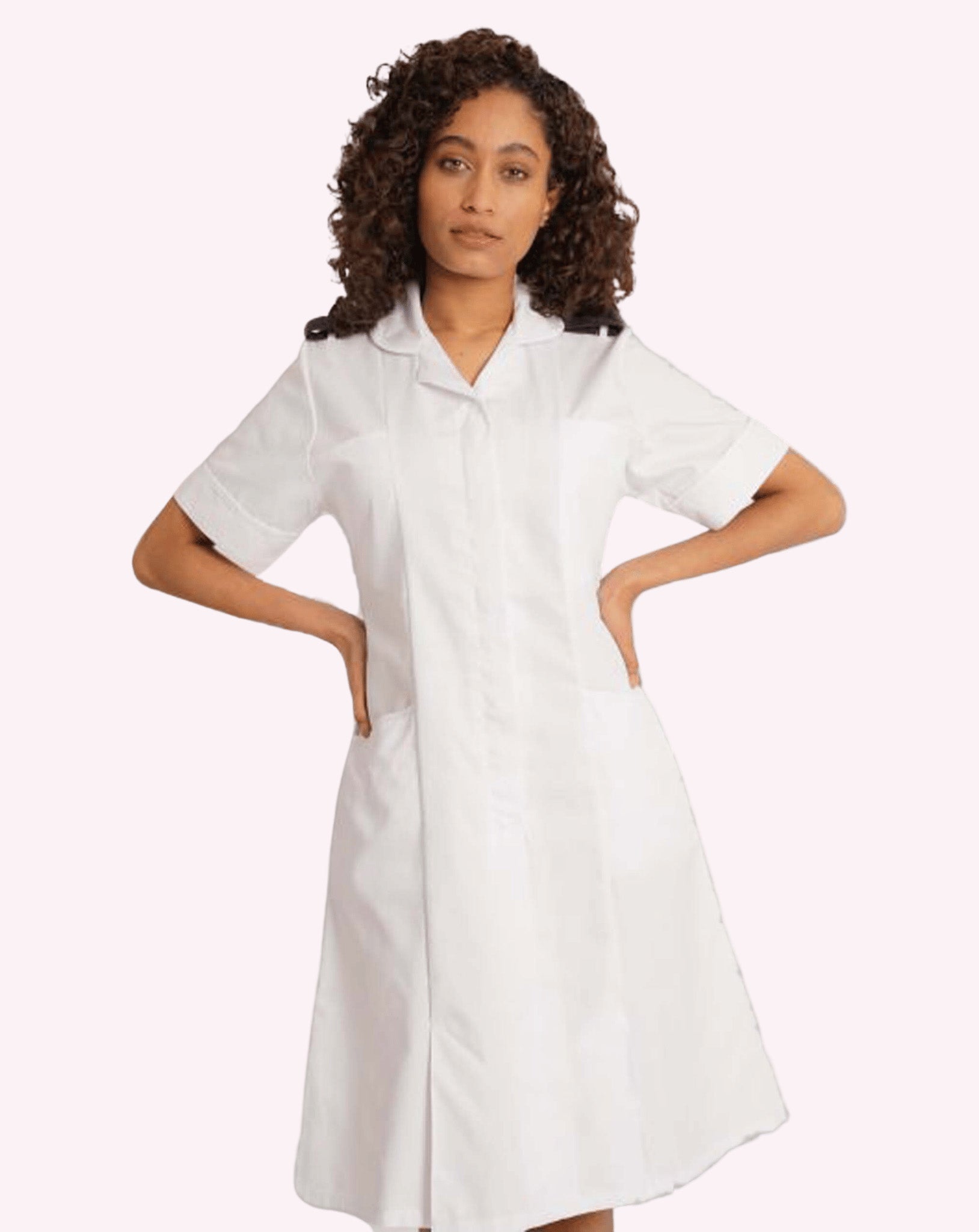 Women's Classic Healthcare Dress With Epaulette Loops