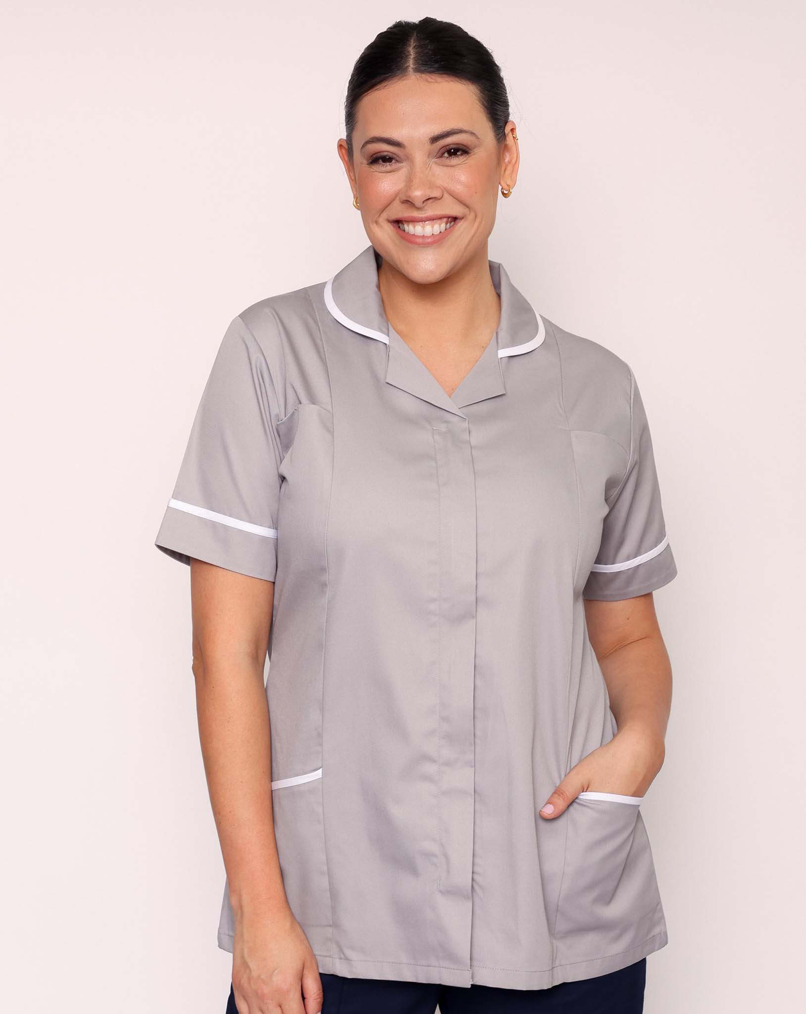 Alcott Women's Healthcare Tunic | Grey & White