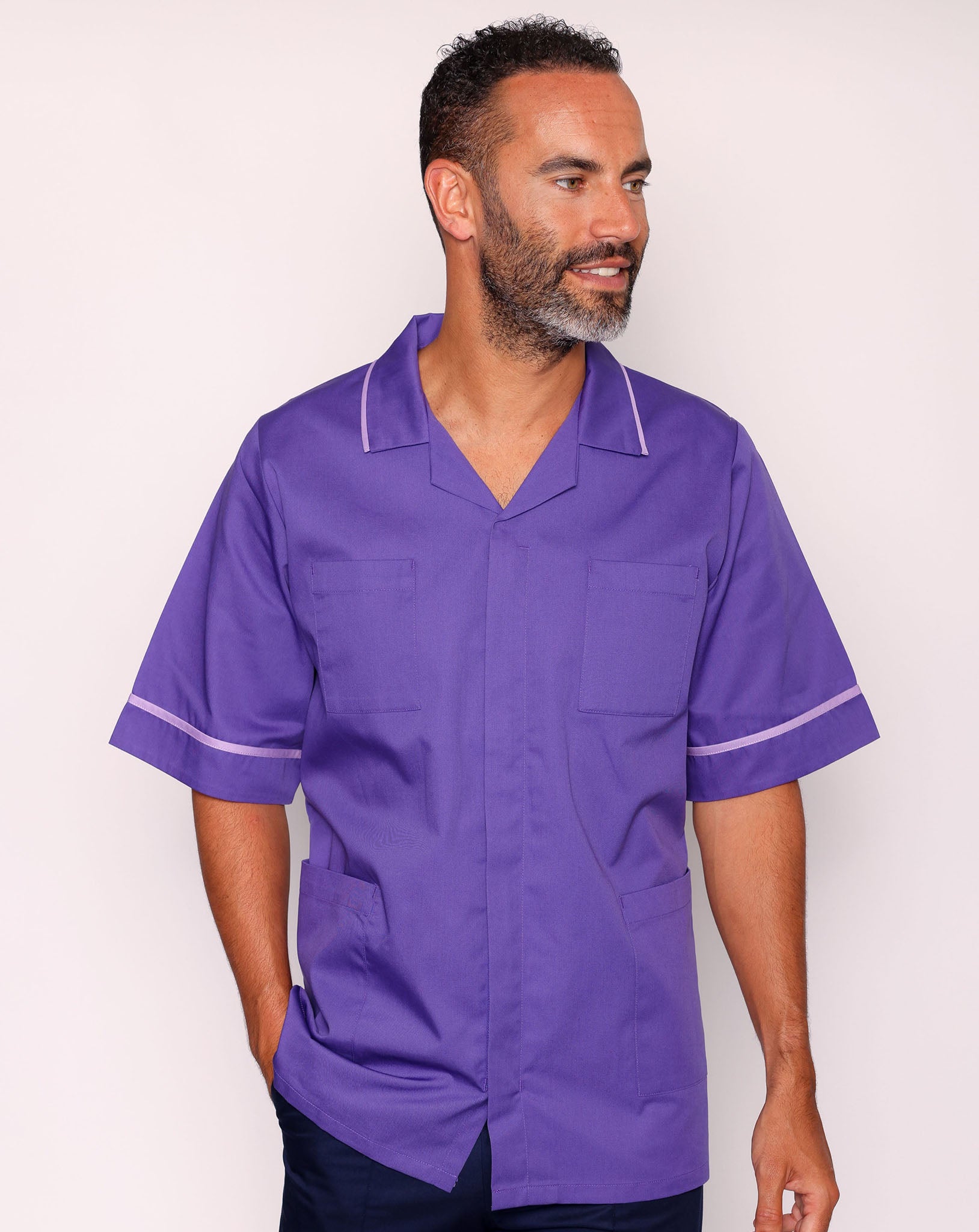 Drayford Men's Classic Healthcare Tunic | Purple & Lilac