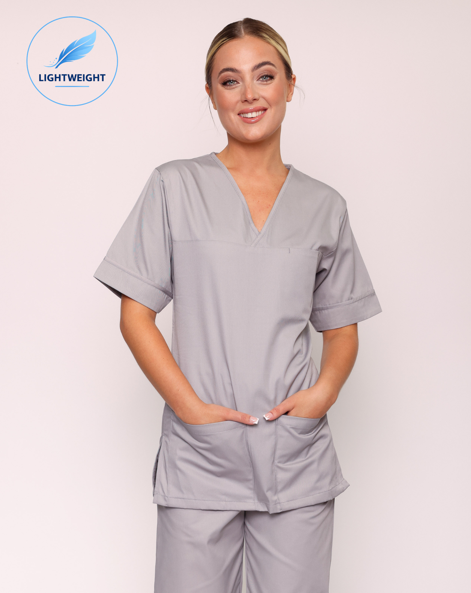 Lightweight Scrub Top - Grey