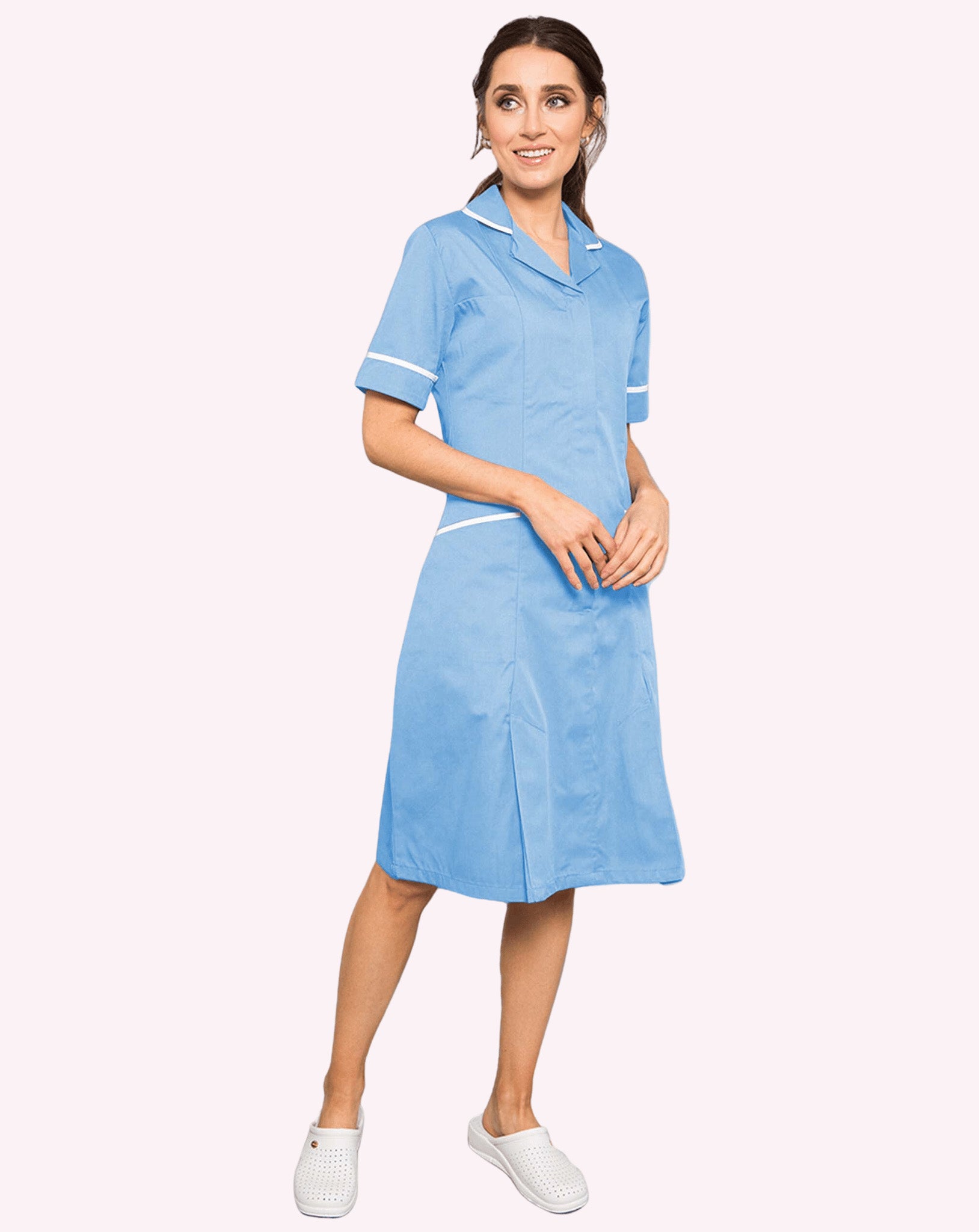 Hartford Women's Classic Healthcare Dress | Sky Blue & White