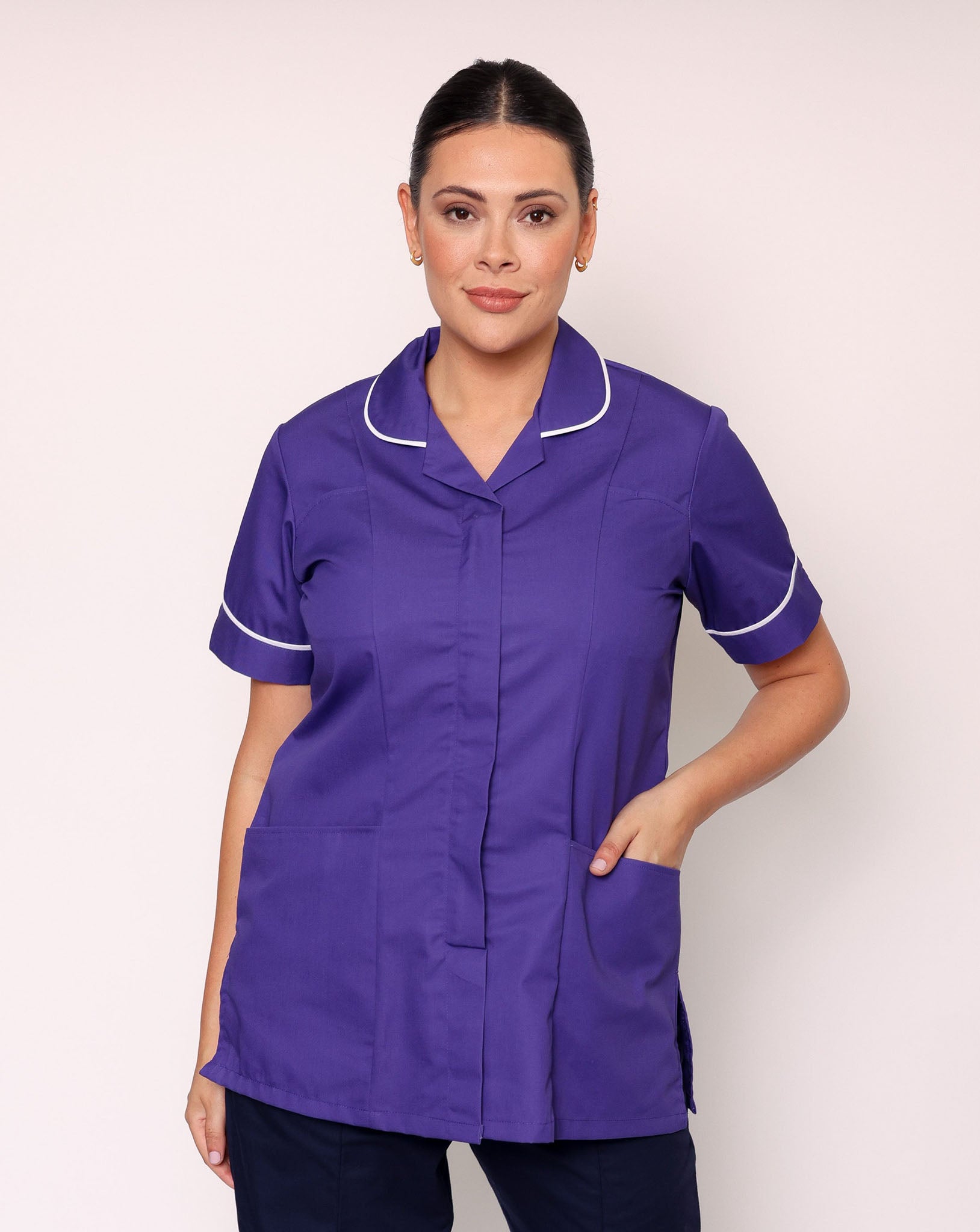 Memory Women's Classic Healthcare Tunic - Purple / White