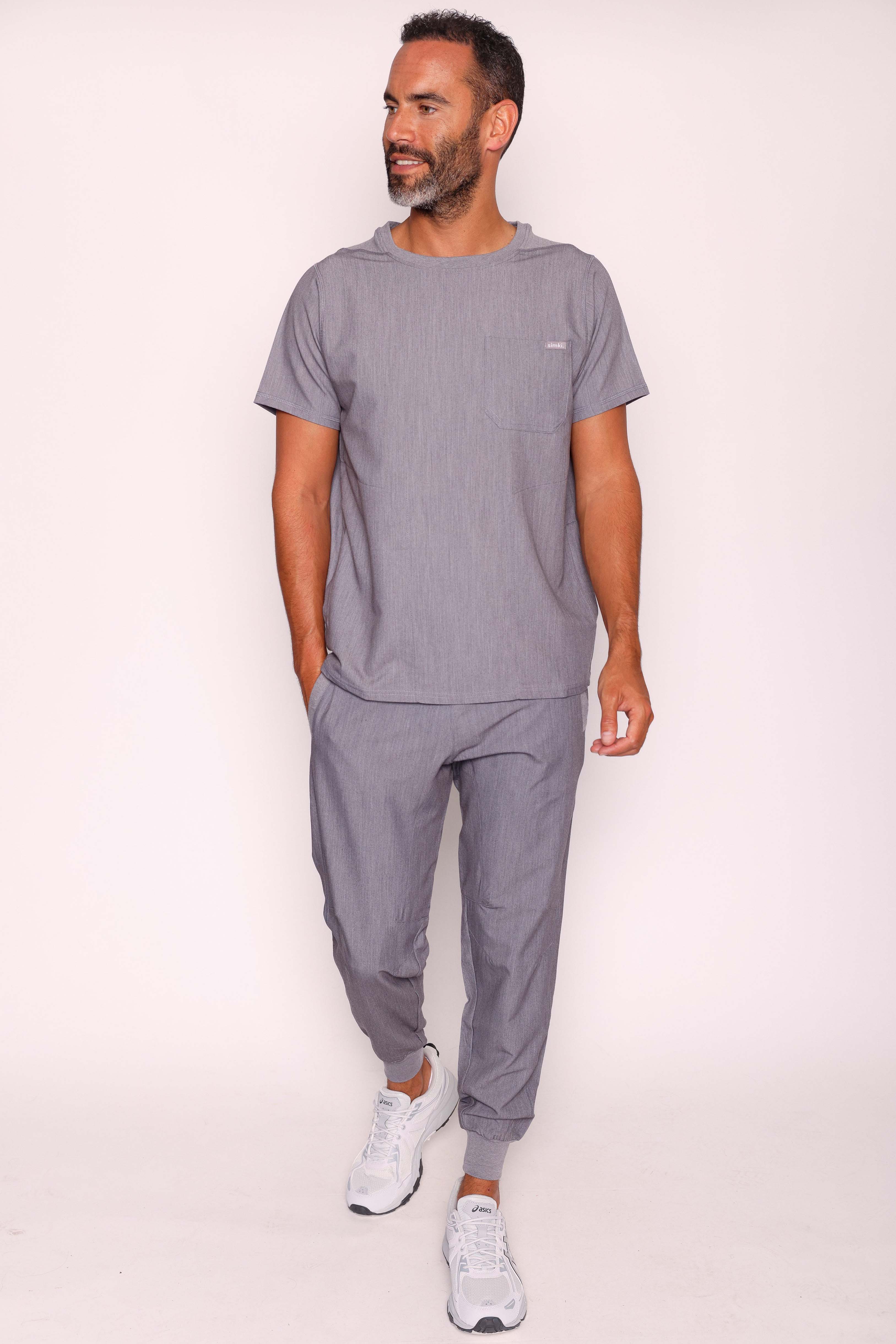 Miles & Maxwell Men's Simki Scrub Set | Charcoal Grey