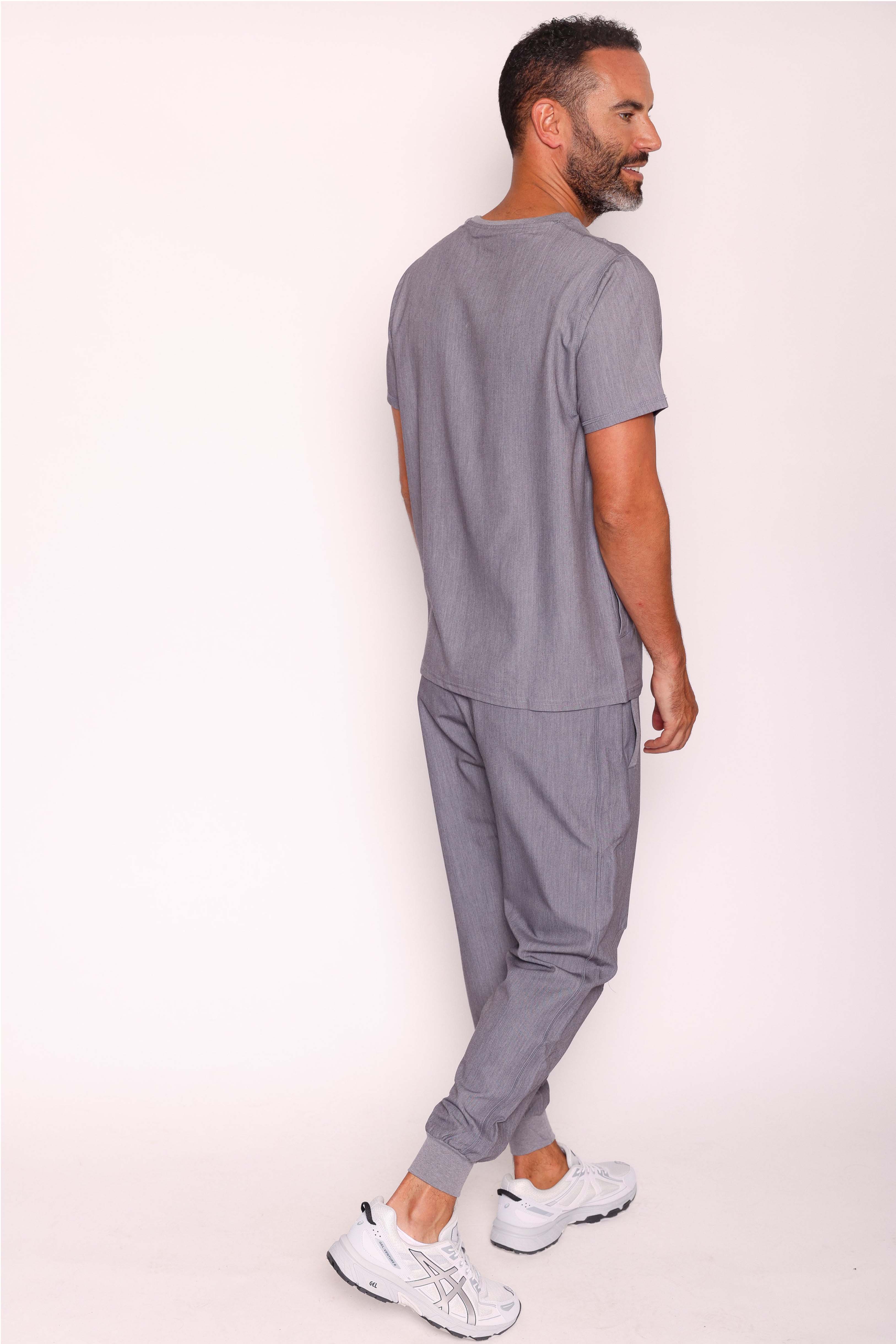 Miles & Maxwell Men's Simki Scrub Set | Charcoal Grey