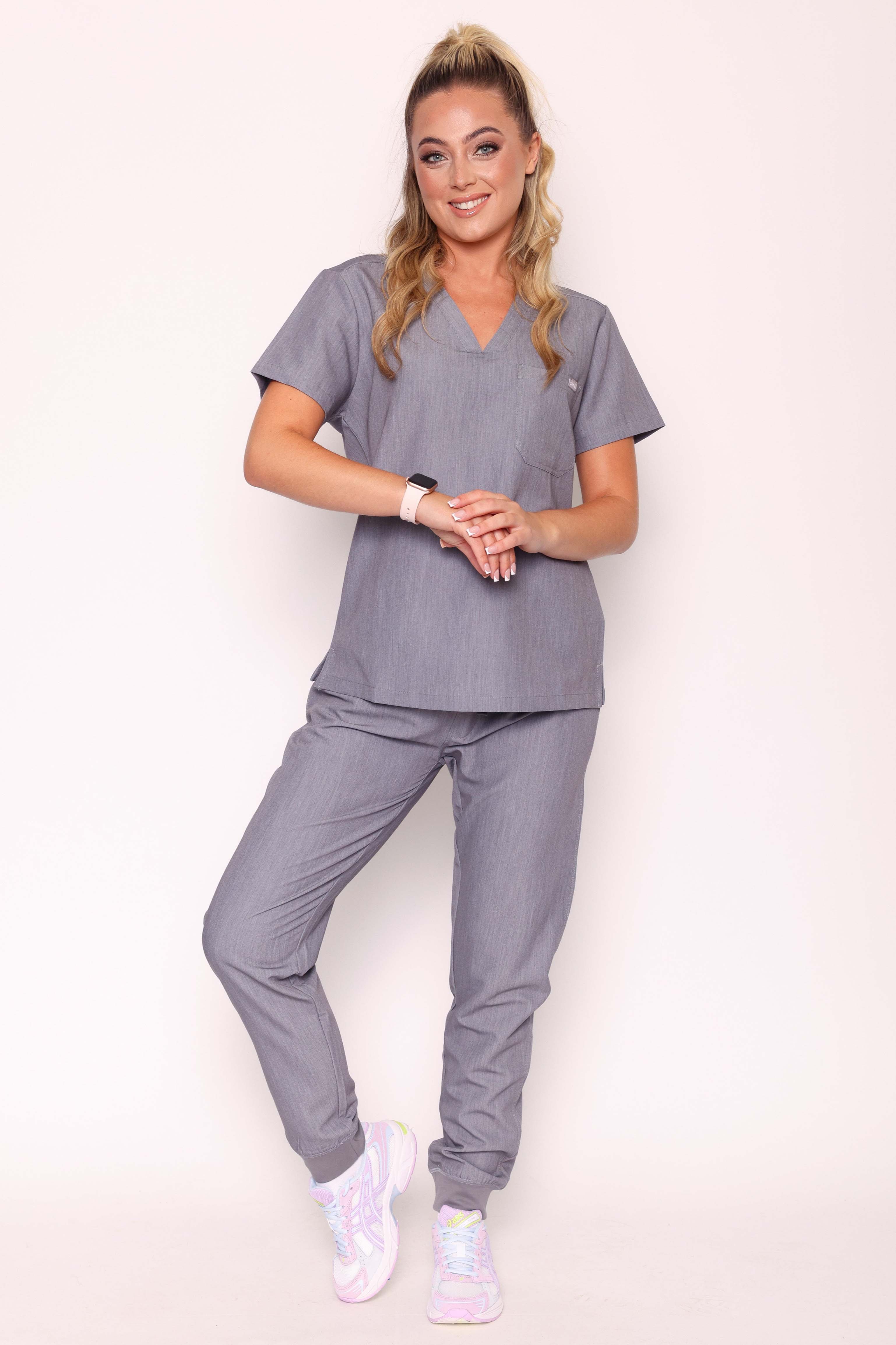 Nova & Neo Women's Simki Scrub Set | Charcoal Grey