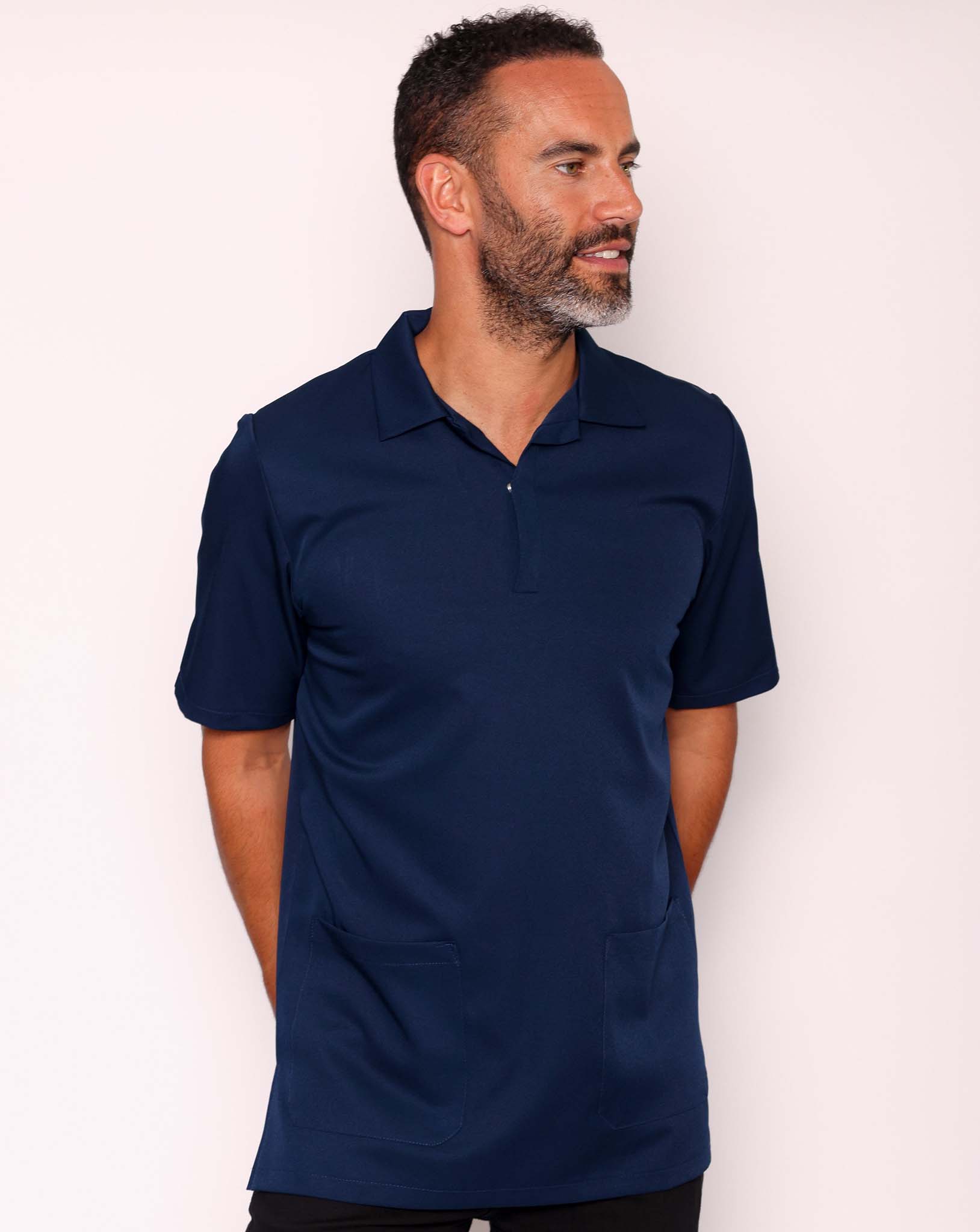 Sketch Men's V Neck Work Tunic | Navy