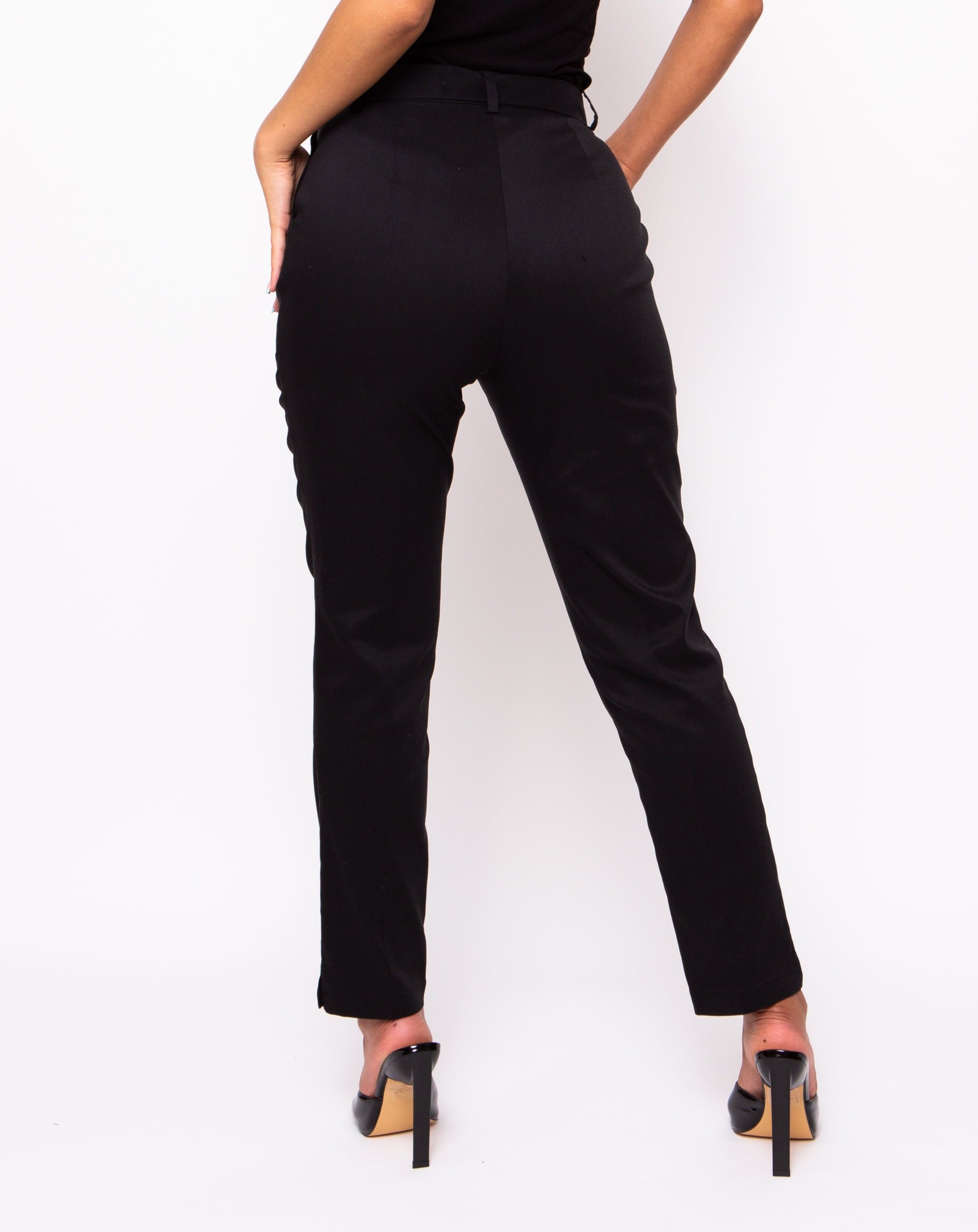 Cosmopolitan Waist Tie-Belt Trousers