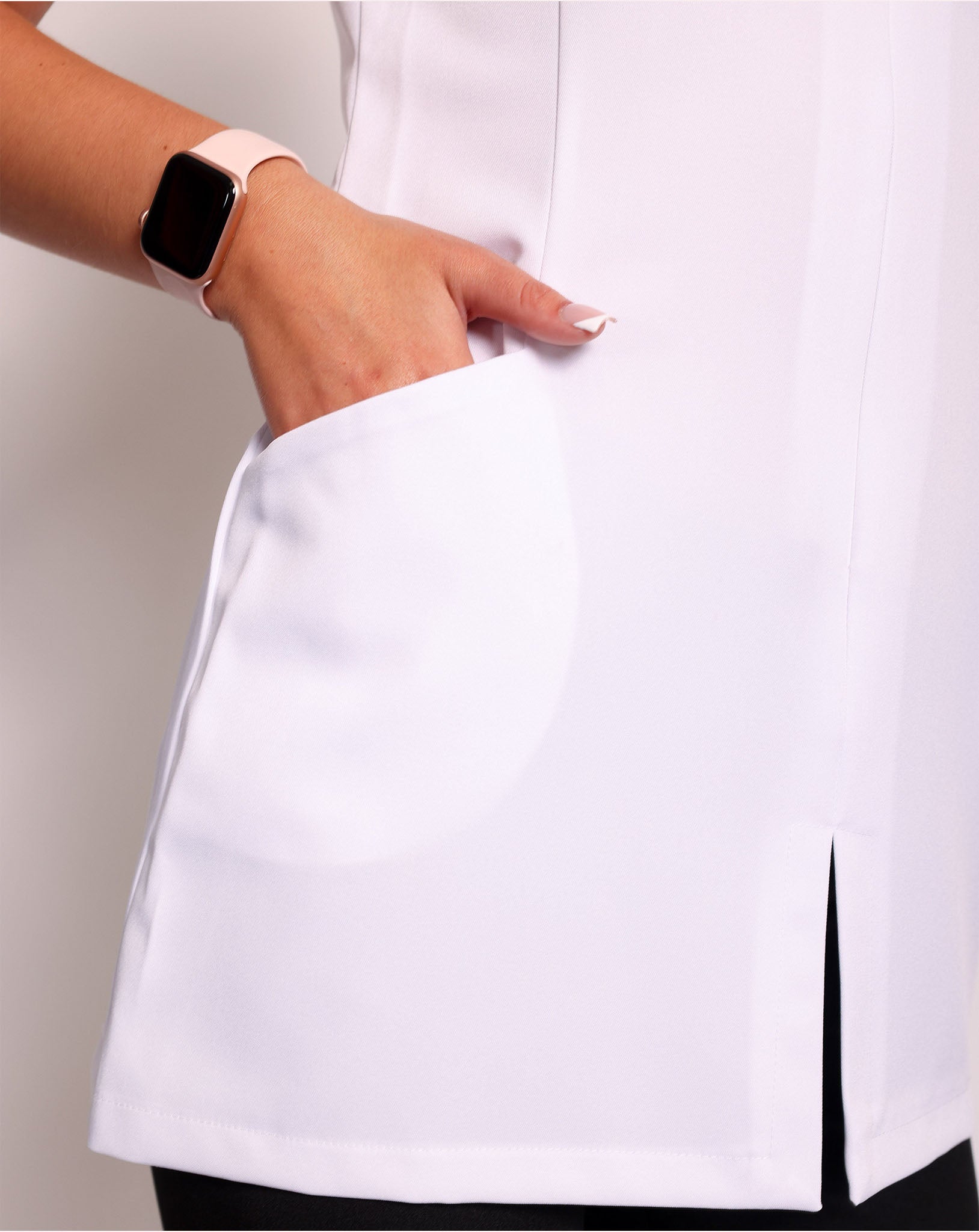 Allure Beauty Tunic with Pockets - White