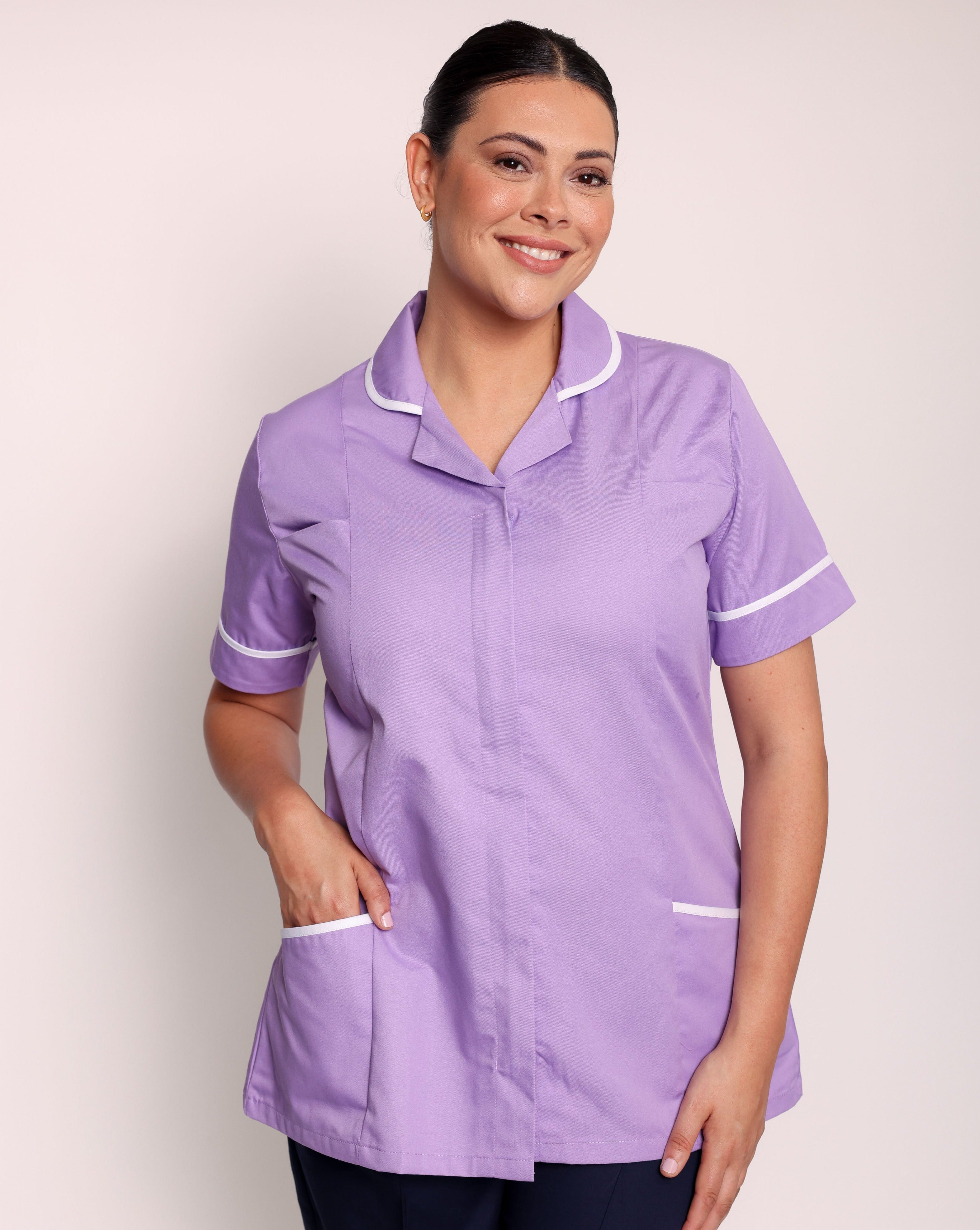 Alcott Ladies Healthcare Tunic - Lilac / White