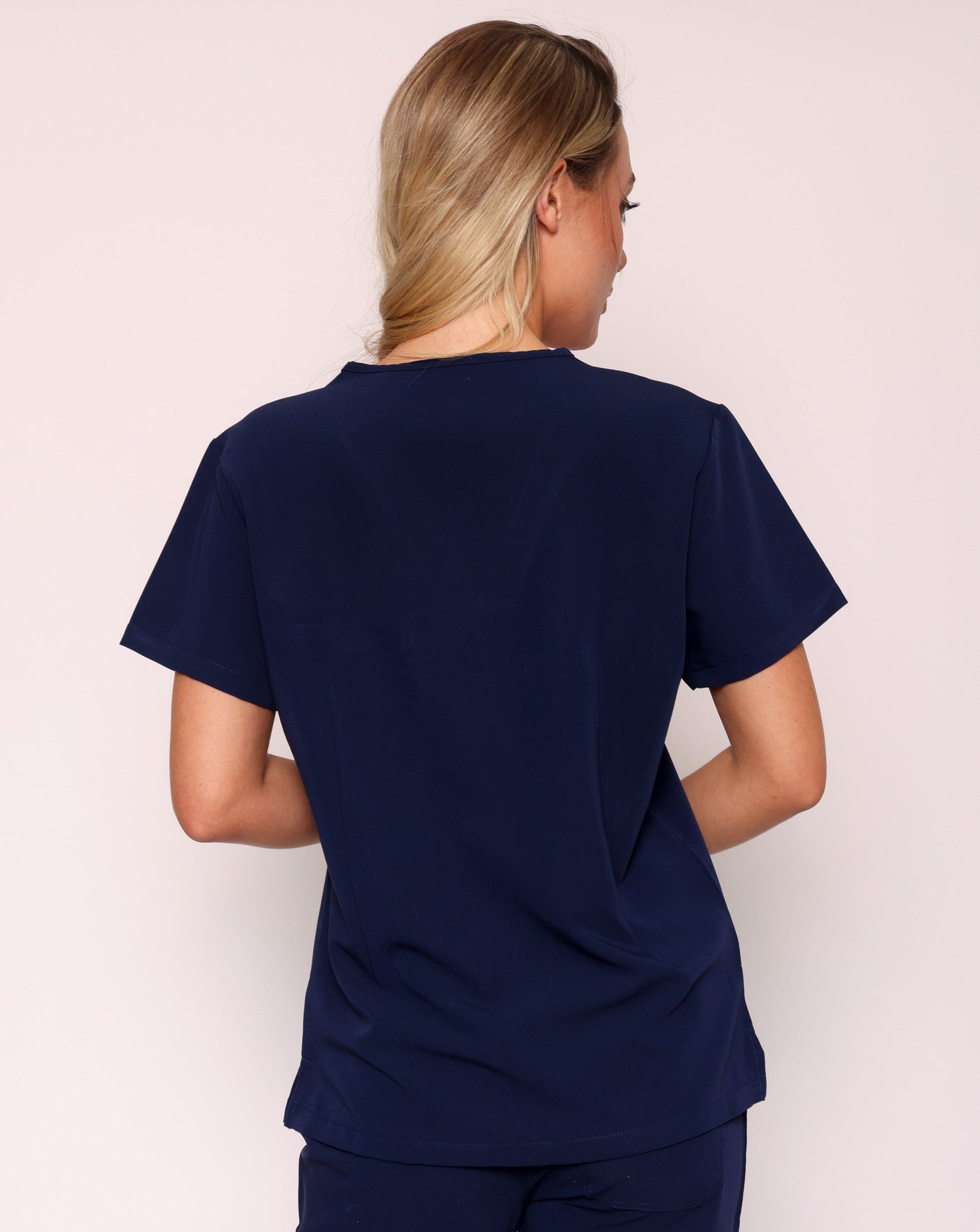 Nova Modern Scrub Top - Navy