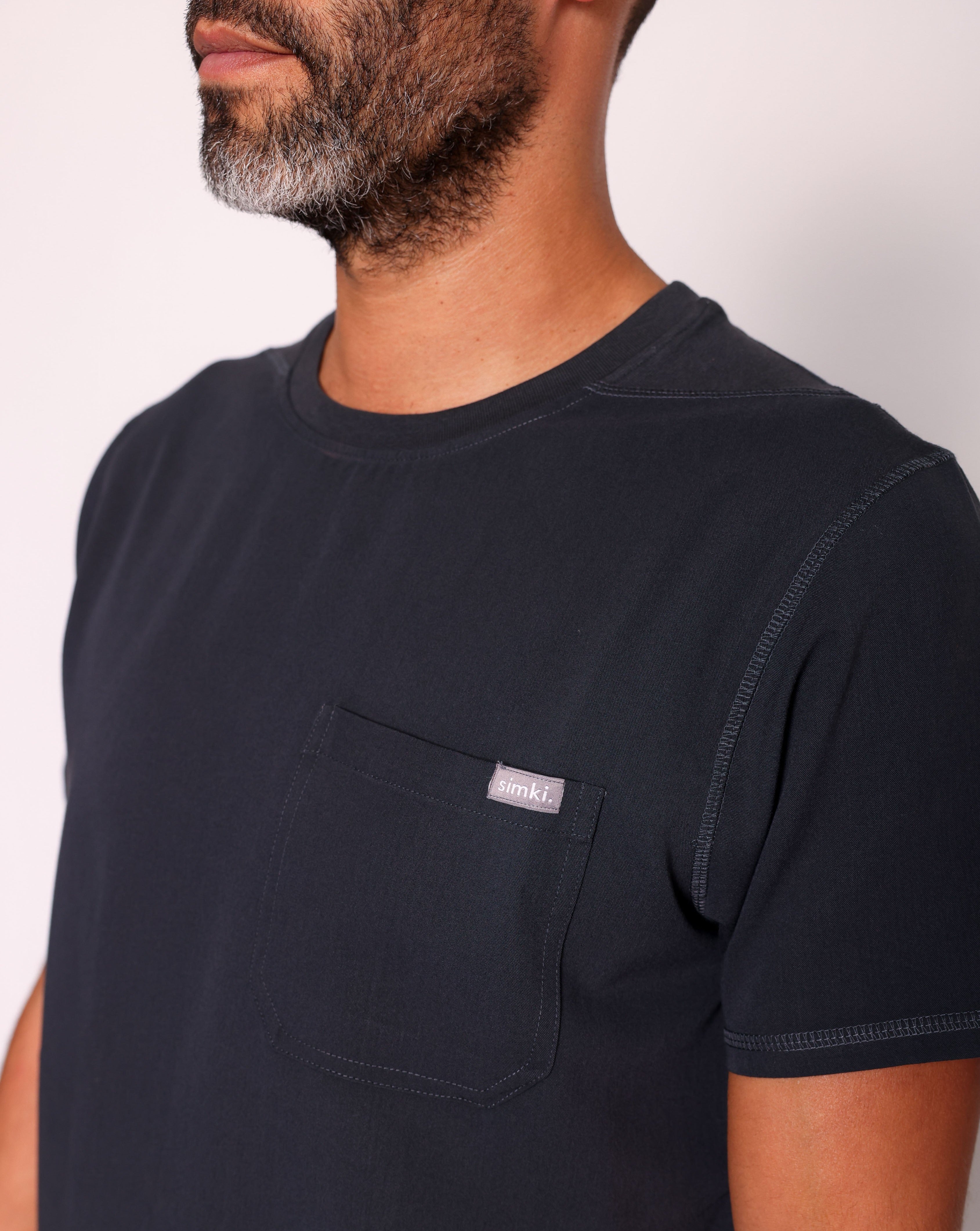 Miles One Pocket Scrub Top - Black