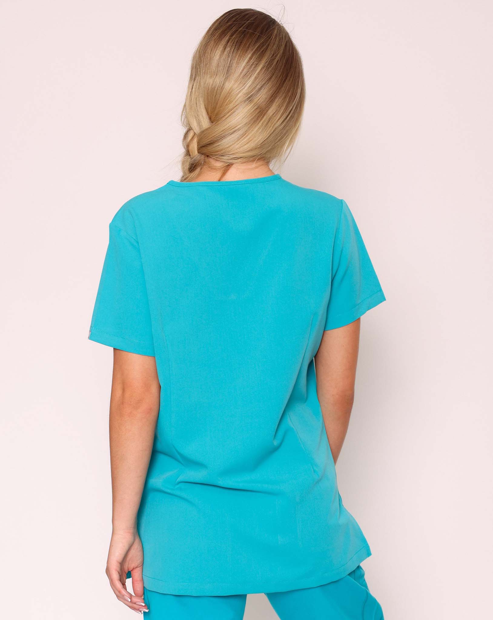 Ari Long Length Scrub Top - Teal