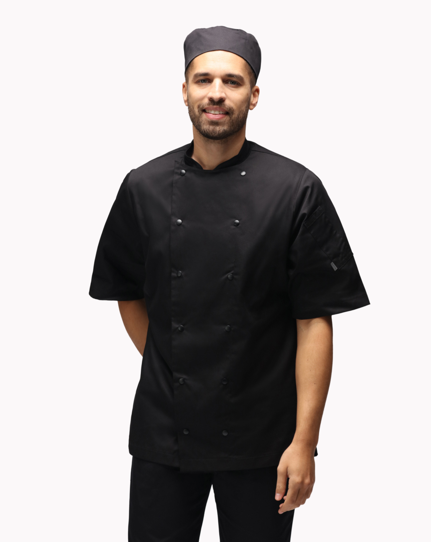 Chefs Jacket Short Sleeve - Black