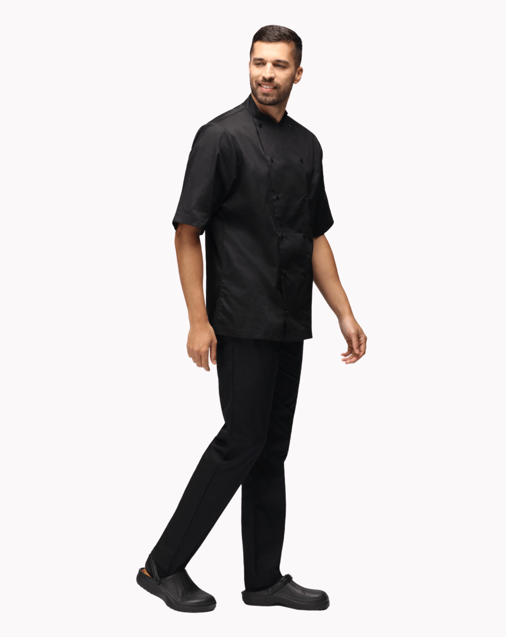 Chefs Jacket Short Sleeve - Black