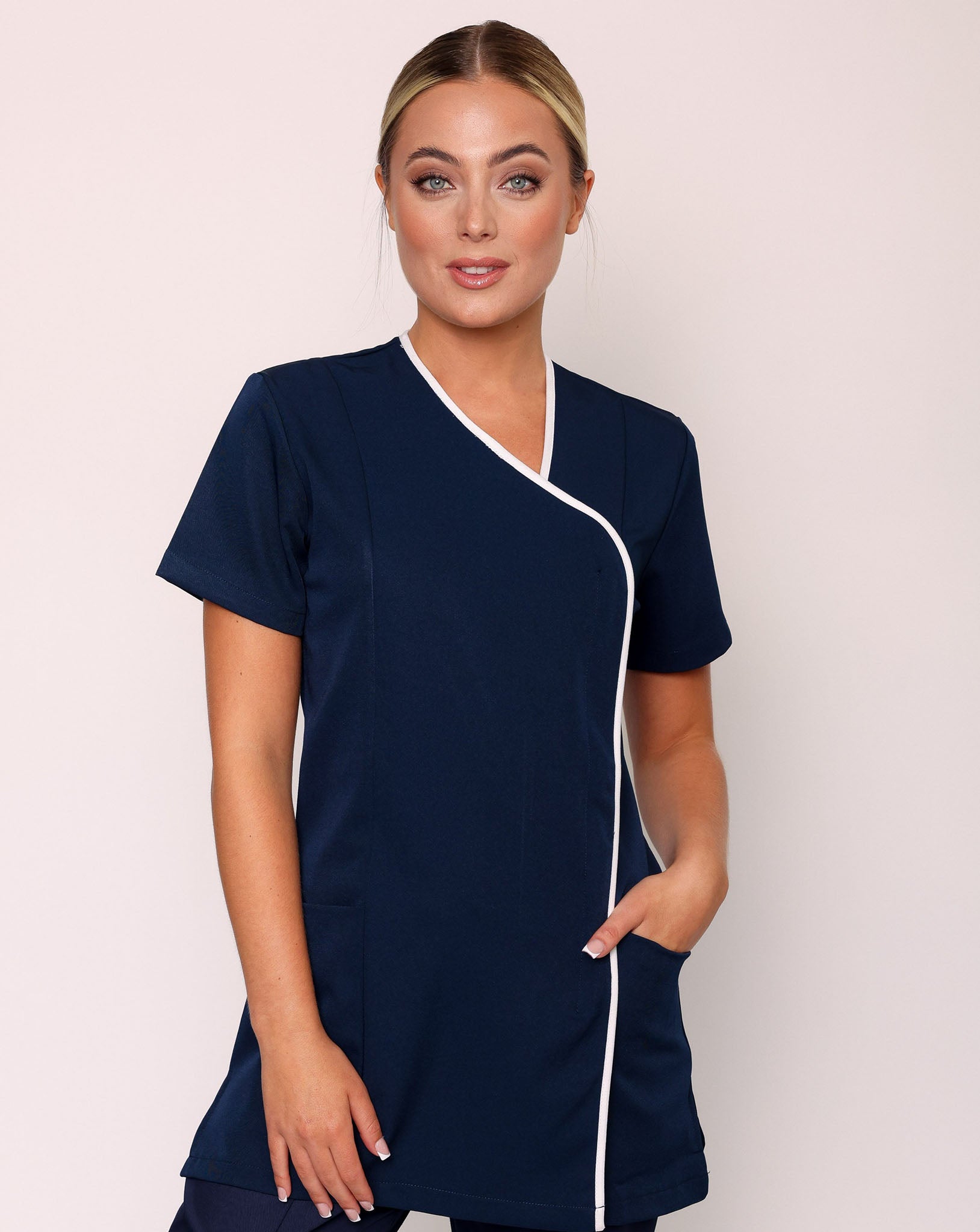 Eternity Women's Healthcare Tunic - Navy / White