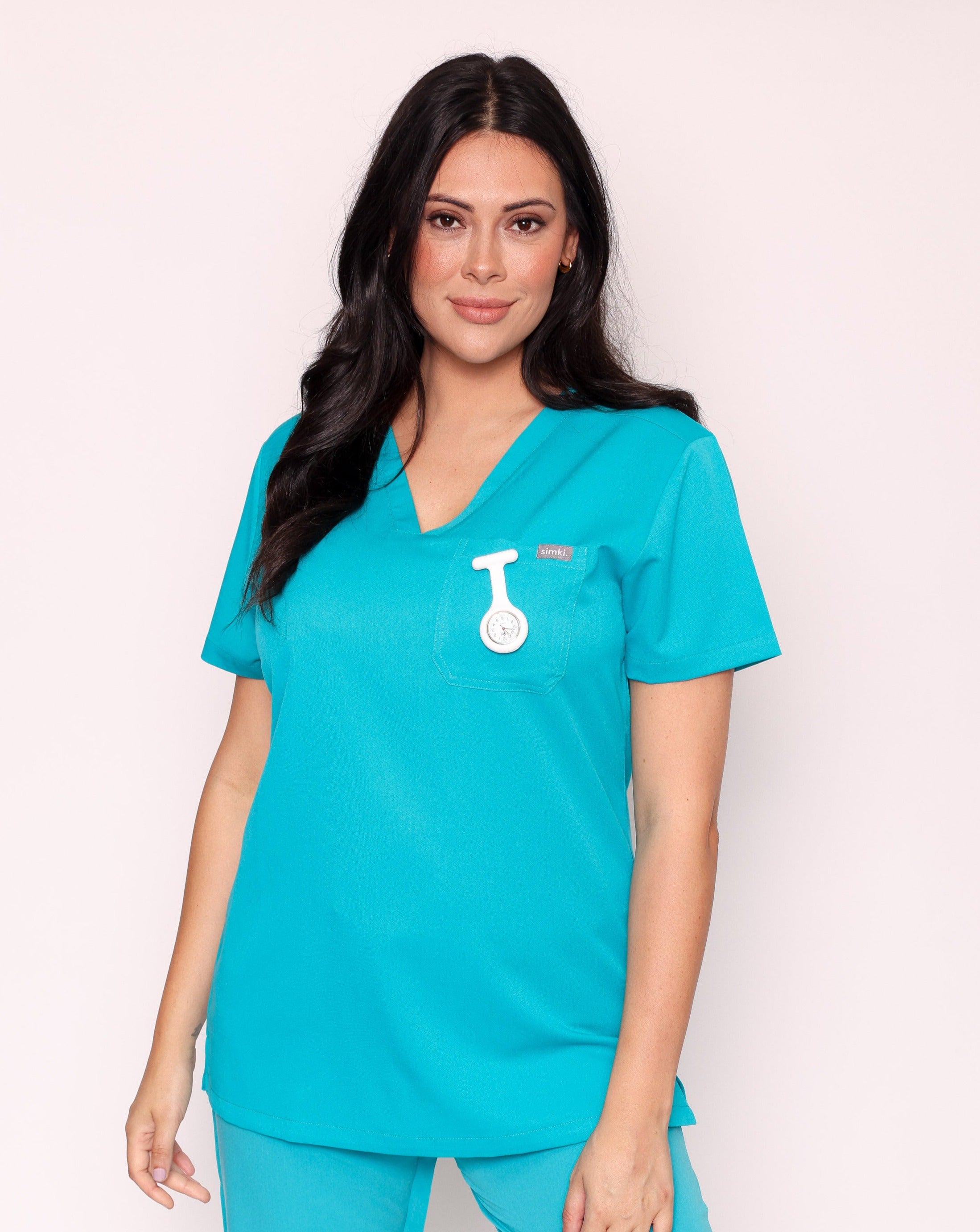 Nova Modern Scrub Top - Teal