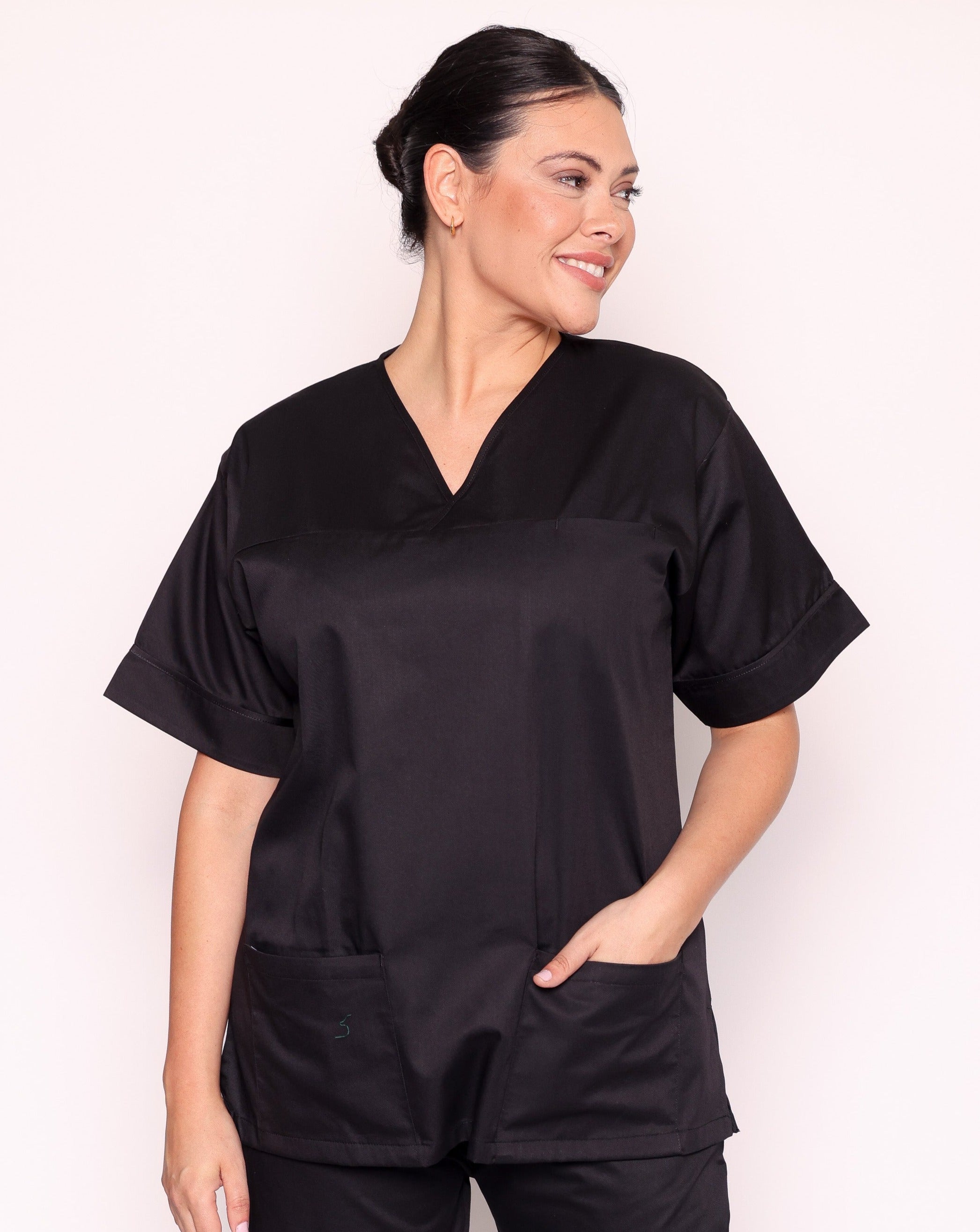 Howser Unisex Smart Scrub Tunic - Black