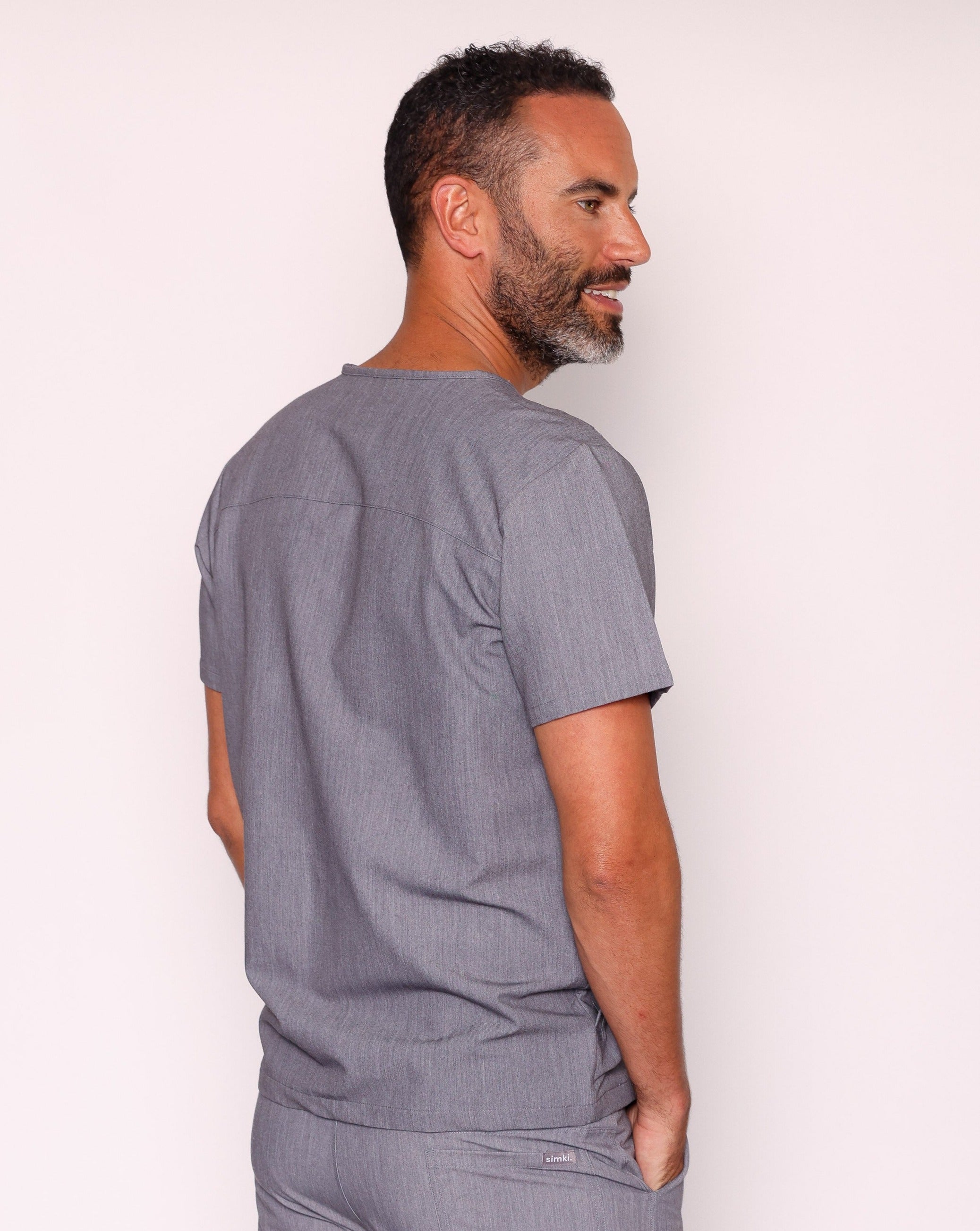 Oscar Scrub Top - Charcoal Grey