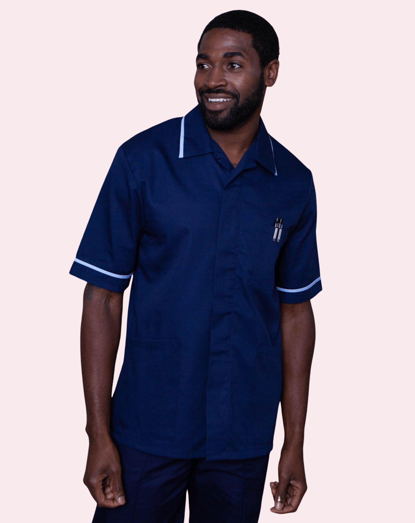 Globe Men's Classic Healthcare Tunic - Navy / White