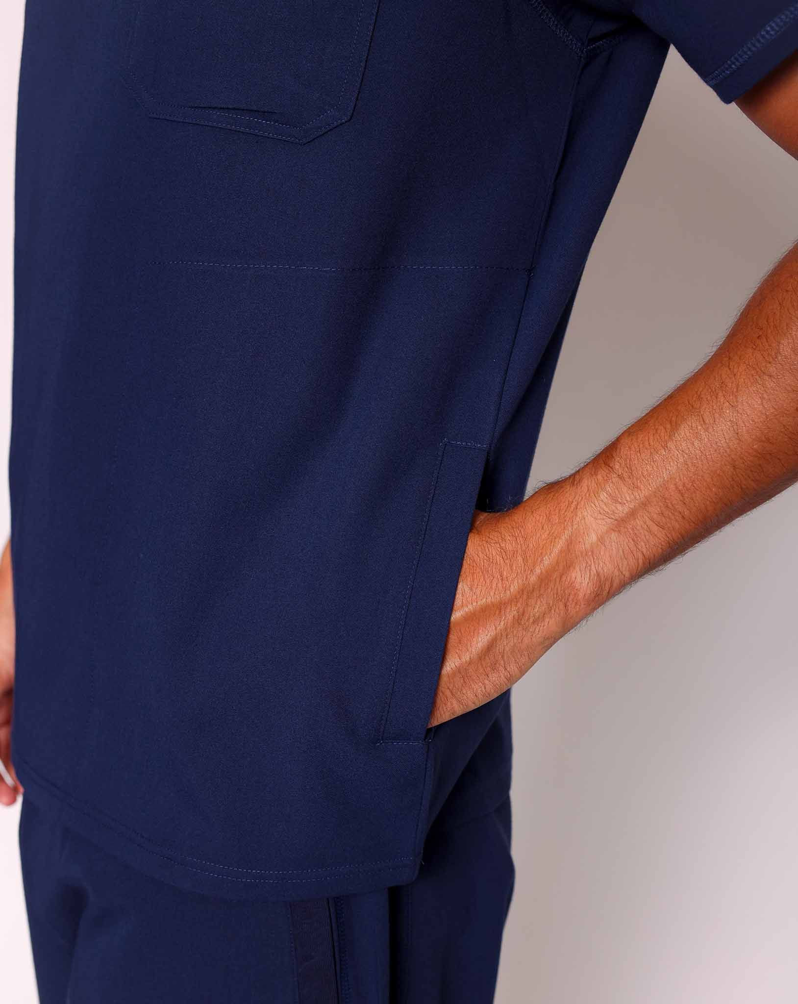 Miles One Pocket Scrub Top - Navy