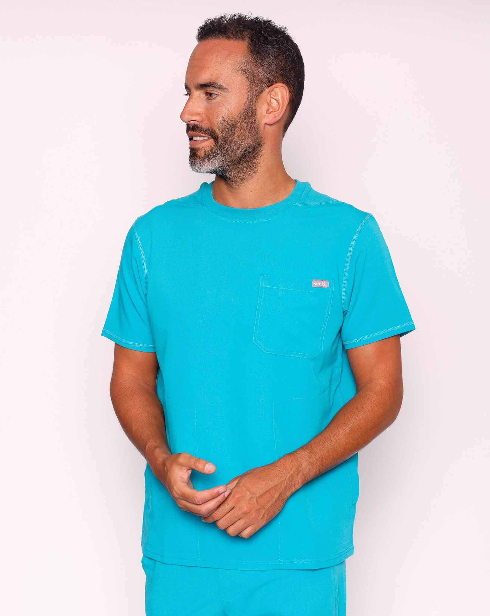 Miles One Pocket Scrub Top - Teal