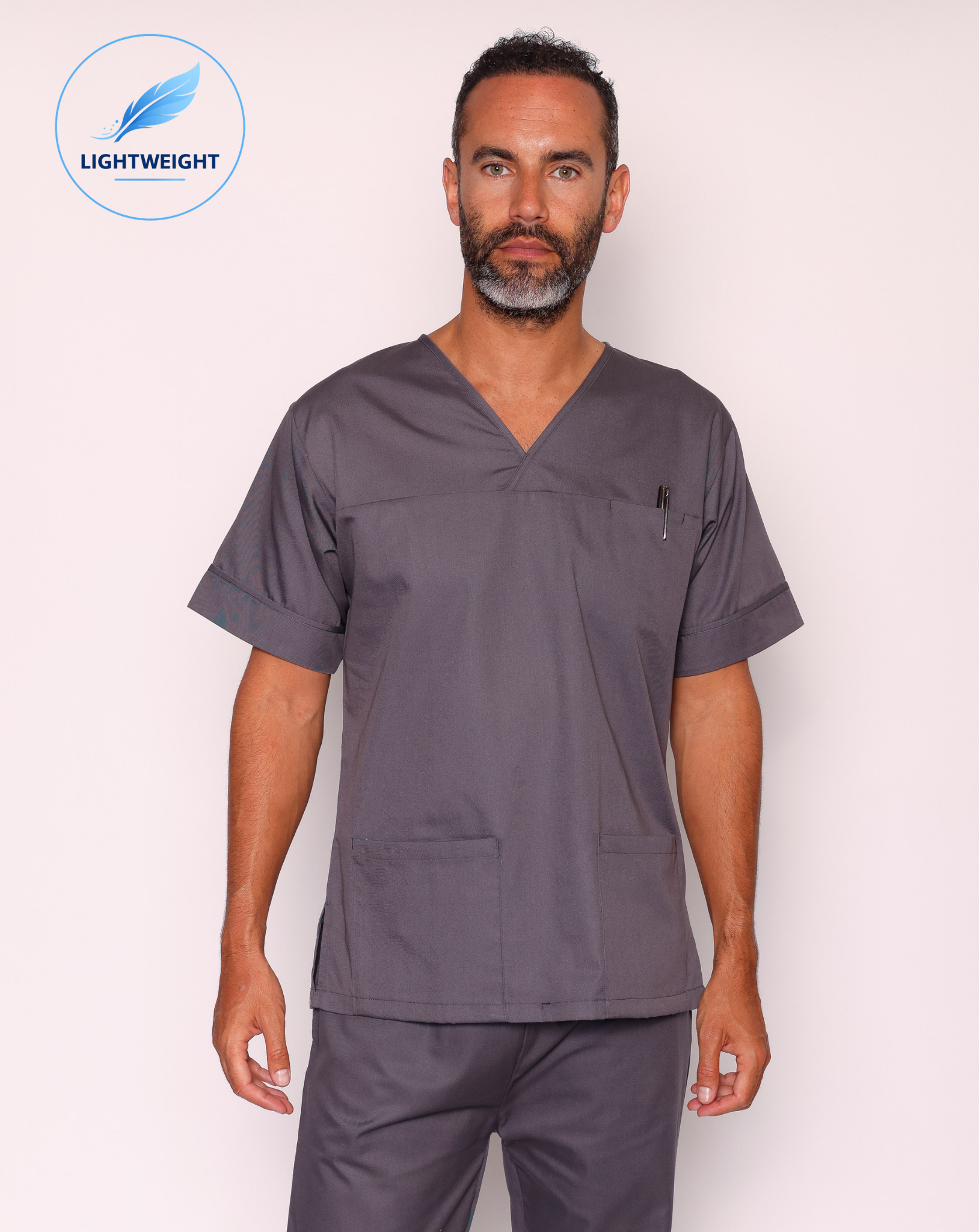Lightweight Scrub Top - Storm Grey