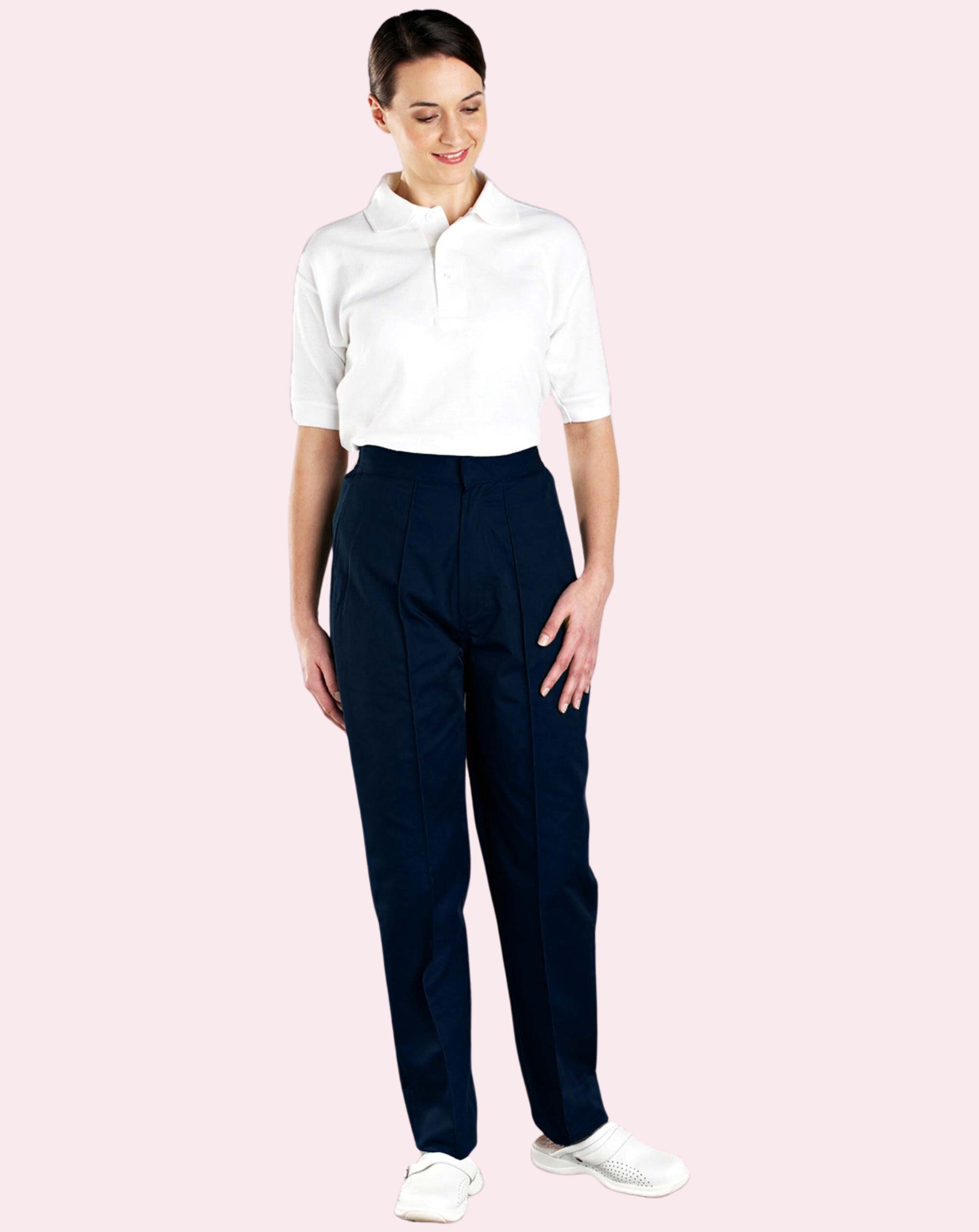 Women's Back Elasticated Trousers - Navy